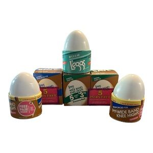 VTG L'eggs Knee Highs and Pantyhose Lot NEW Nude Suntan 21 Knee Highs 1 Hosiery